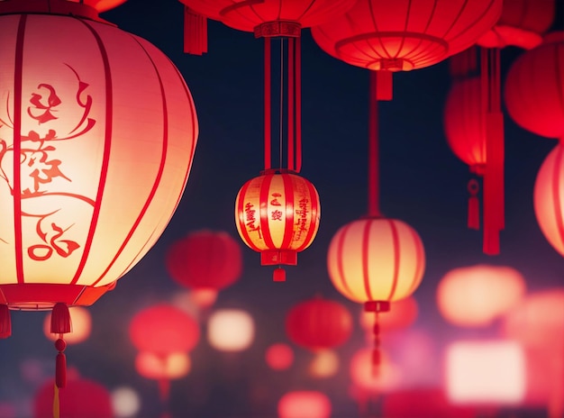 niewyraźne pozdrowienia Chińskiego Nowego Roku