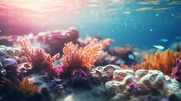 Niewyraźne tło rafy koralowej