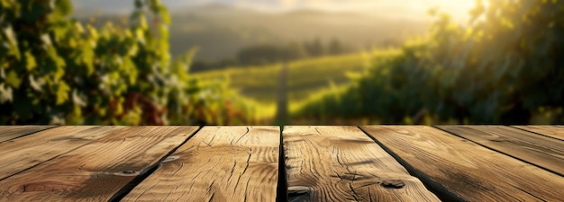 Niewyraźne tło z drewnianym stołem
