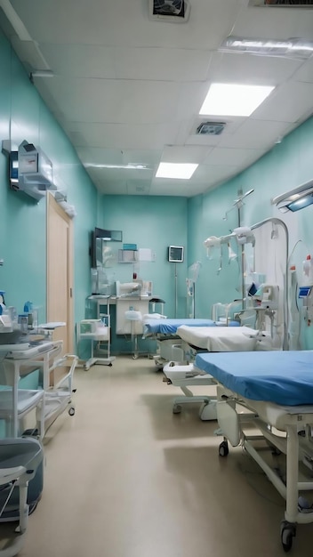 Niewyraźne wnętrze szpitala i kliniki