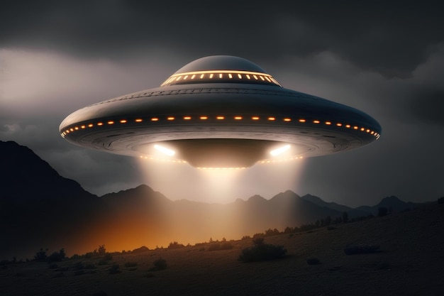 Niezidentyfikowany obiekt latający UFO wygenerowany przez sztuczną inteligencję