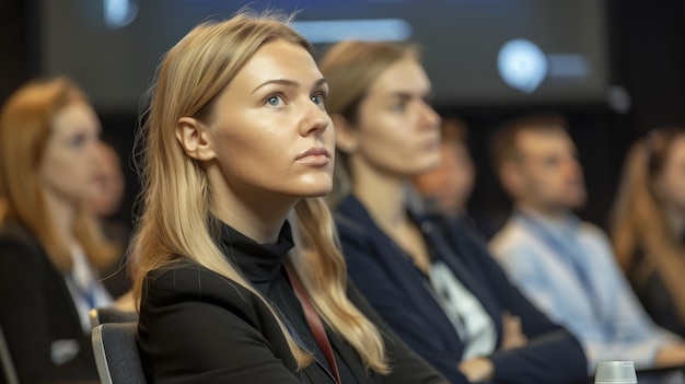 Zdjęcie nieznani widzowie w sali konferencyjnej okazja do biznesu i przedsiębiorczości