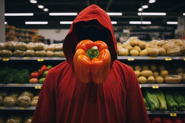 Nieznany kupiec trzymający supermarket Bell Pepper Surprises Blend in Mystery AR 32