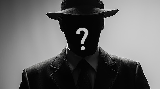 Nieznany znak incognito na białym tle