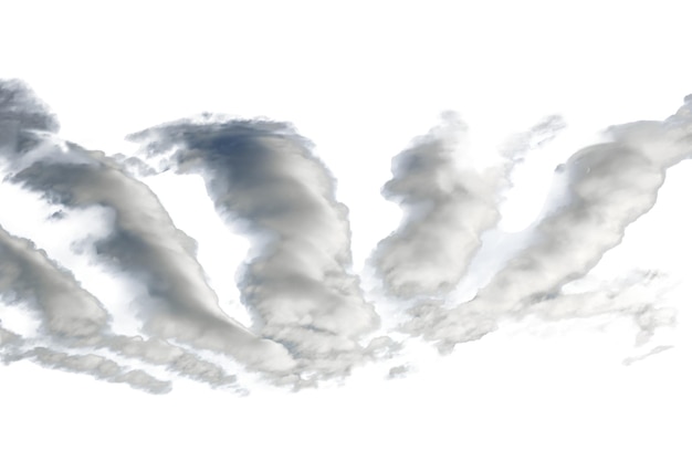 Zdjęcie niezwykła formacja chmur w letni dzień na białym tle chmury