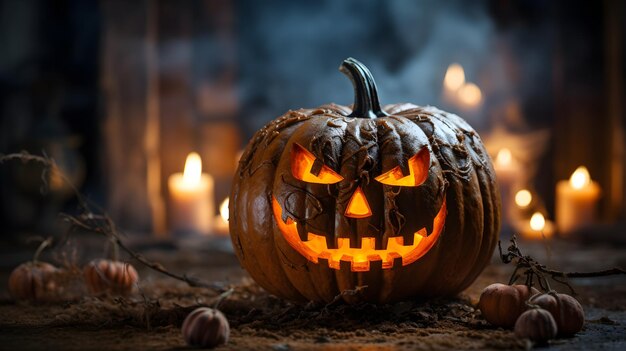 Zdjęcie niezwykła noc w haunted house na halloween