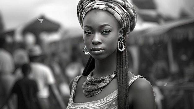 nigeryjska piękna dziewczyna nigeryjska skrzynka kostiumów_chleb czarna afroamerykańska kobieta