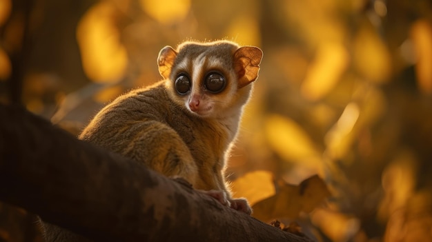 Nikły Loris W Złotej Godzinie