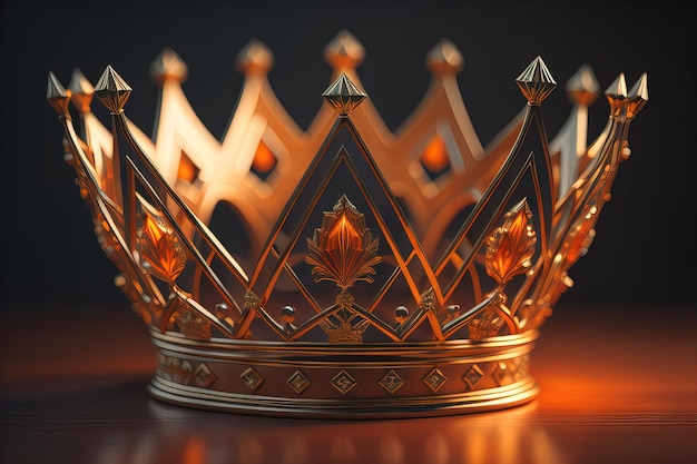 niski klucz obraz pięknej złotej królowej króla korony ai generatywny