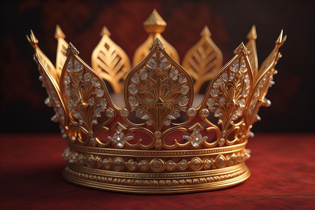 niski klucz obraz pięknej złotej królowej królewskiej korony ai generatywny