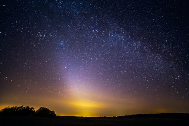 Niskookątny widok nocnego nieba