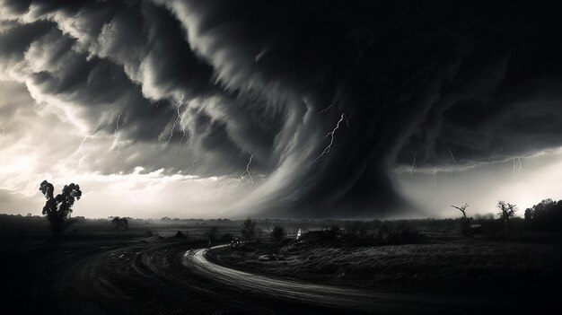 Zdjęcie niszczycielskie, potężne tornado