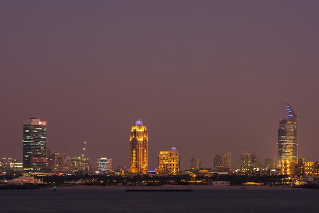 Nocna Panorama Miasta Dubaj, Zjednoczone Emiraty Arabskie