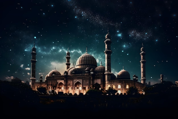 Nocne niebo i meczet