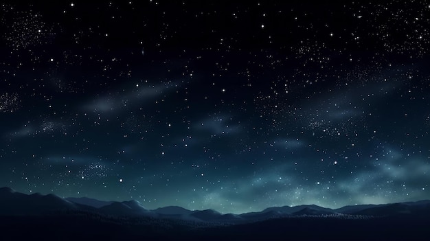 Nocne niebo z gwiazdami Ilustracja AI Generative
