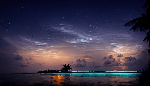 Nocne plaże Malediwów niesamowicie piękna plaża na Malediwach