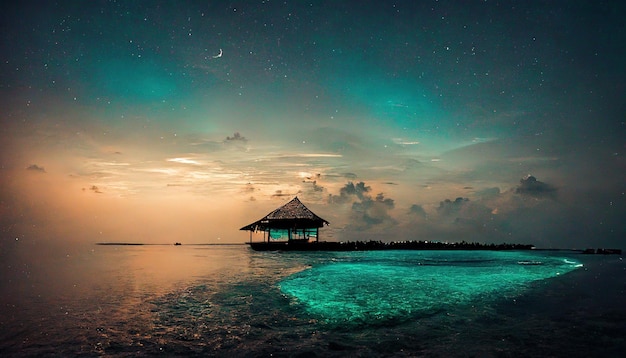 Nocne plaże Malediwów niesamowicie piękna plaża na Malediwach