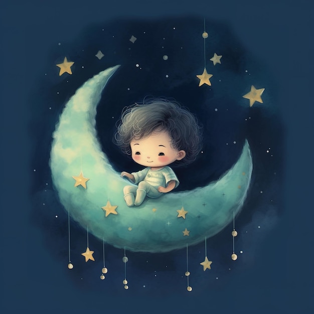 nocny sen ilustracji dziecka