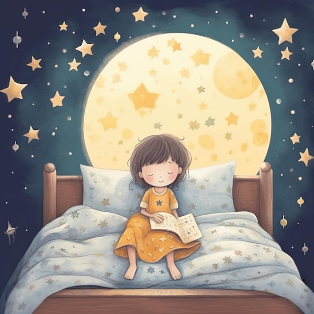 nocny sen ilustracji dziecka
