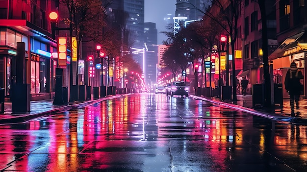 nocny widok miasta generatywnej AI