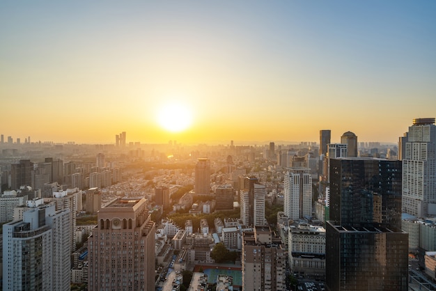 Nocny widok na scenerię miasta Nanjing, Jiangsu, Chiny