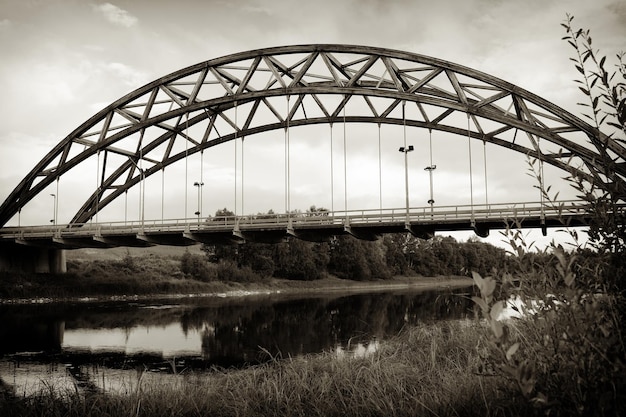 Norwegia miasto drewniany most sepia tło hd