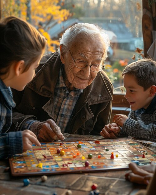 Zdjęcie nostalgiczne rodzinne wieczory gier