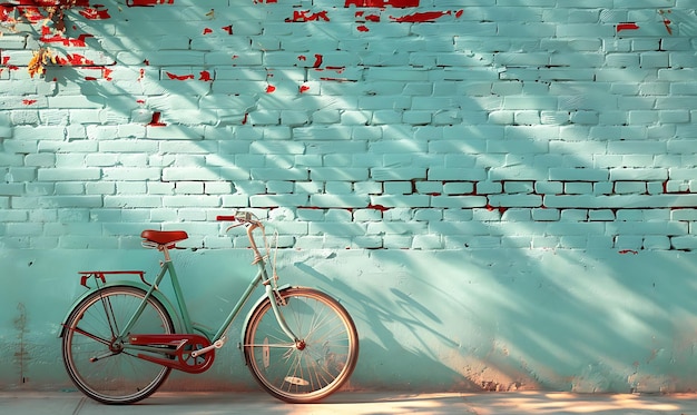Nostalgiczny cień starego roweru odlewany na ceglanej ścianie R enigmatyczny urok