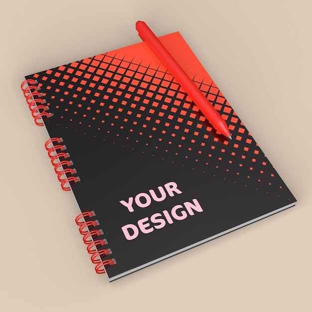 Notatnik z długopisem 3d Model