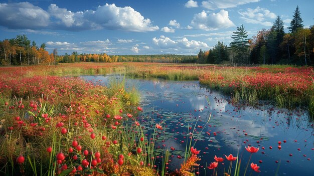 Zdjęcie notill cranberry fields admire tło