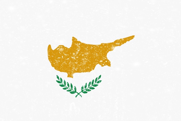 Zdjęcie nowa koncepcja flaga cypru biała niechlujna ściana sztukaterie tekstury tła flaga cypru malować flaga cypru