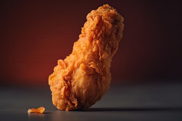 Nowa pozycja menu międzynarodowych sieci fast food z zbliżeniem smażonego udka z kurczaka