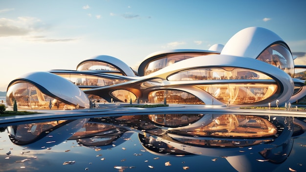 Nowoczesna architektura kształtuje futurystyczny krajobraz miejski