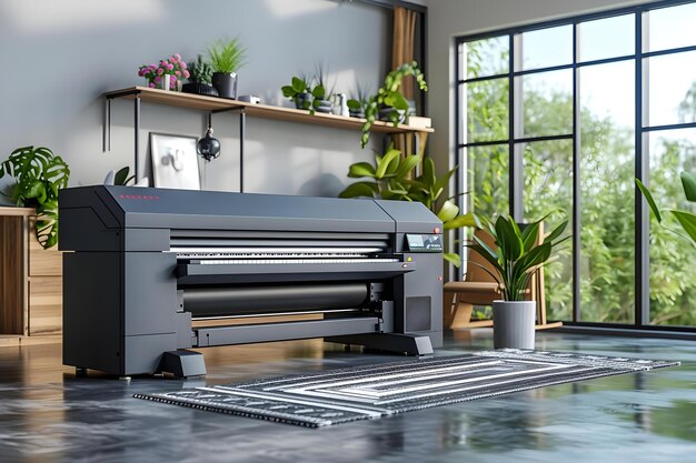 Nowoczesna duża drukarka do użytku komercyjnego z zaawansowaną technologią i możliwościami Koncepcja drukarka komercyjna drukarka dużego formatu zaawansowana technologia drukarki
