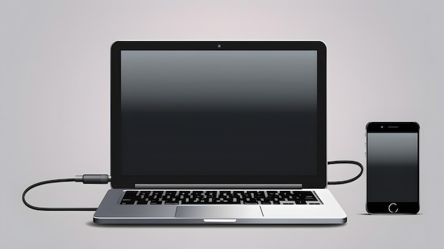 Nowoczesna grafika wektorowa laptopa i smartfona symbolizująca technologię