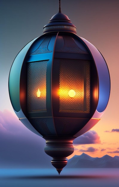 Zdjęcie nowoczesna i futurystyczna latarnia 3d