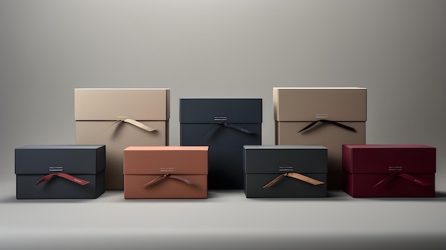 Zdjęcie nowoczesna i minimalistyczna kolekcja pudełek na prezenty