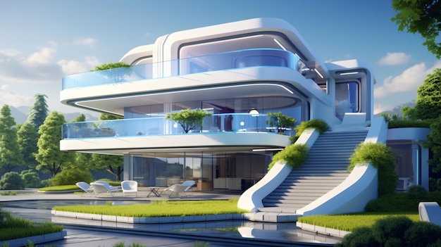 nowoczesna koncepcja futurystycznego domu