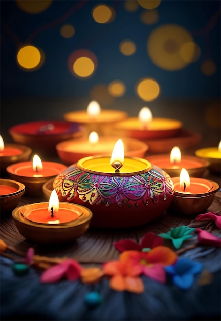 Nowoczesna lampka Diwali lub lampka olejowa