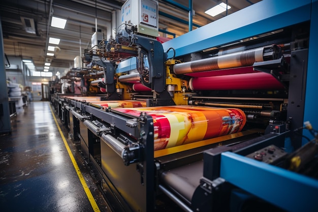 nowoczesna linia do produkcji tekstyliów. przemysł fabryczny