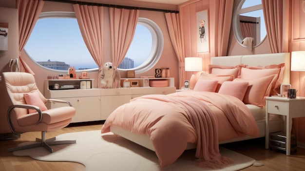 nowoczesna, luksusowa sypialnia Tapeta UHD