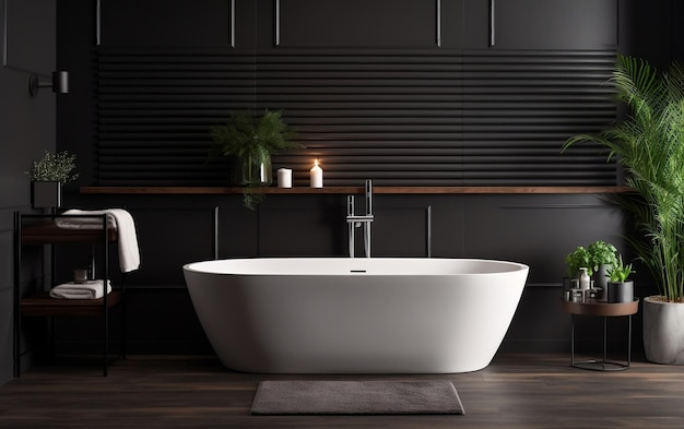 Nowoczesna minimalistyczna łazienka AI