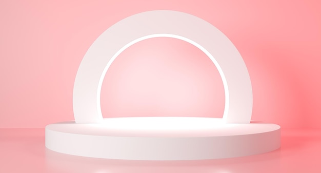 Nowoczesna minimalistyczna scena z geometrycznym kołem Podium w kształcie cylindra w miękkim stojaku Scene do pokazania