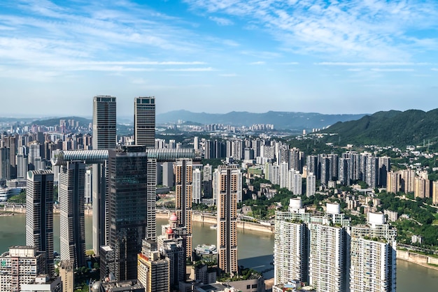 Nowoczesna panorama metropolii, Chongqing, Chiny,