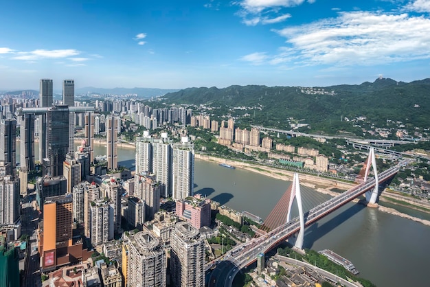 Nowoczesna panorama metropolii, Chongqing, Chiny,