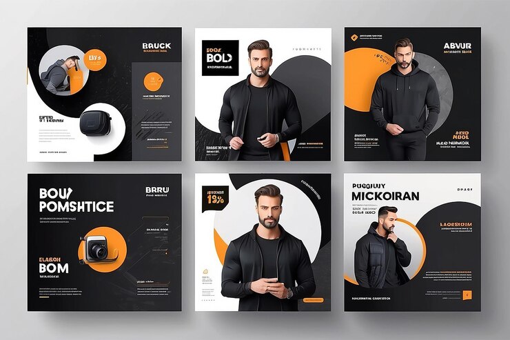 Zdjęcie nowoczesna promocja produktu elegancki aktywny i męski odważny instagram social media post szablon zestaw makiety