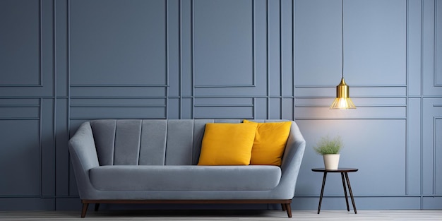 Zdjęcie nowoczesna sofa obok koncepcji wystroju wnętrza ściany