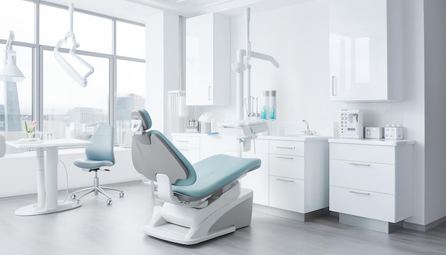 Nowoczesna szafka dentystyczna gabinet dentystyczny minimalny i czysty design do reklamy