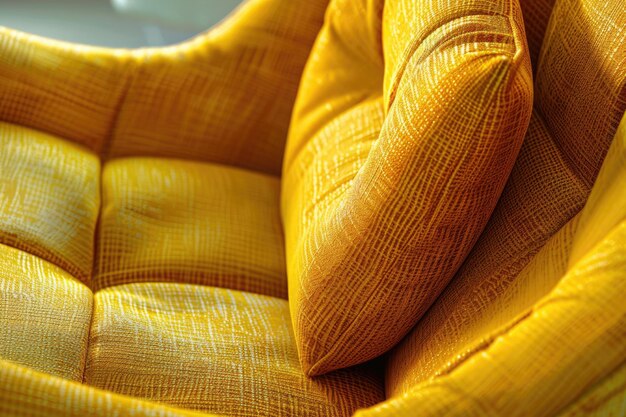 Nowoczesna tapicerka z żółtej tkaniny premium do przytulnej dekoracji domu