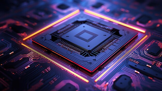 Nowoczesna technologia chipów komputerowych Neon